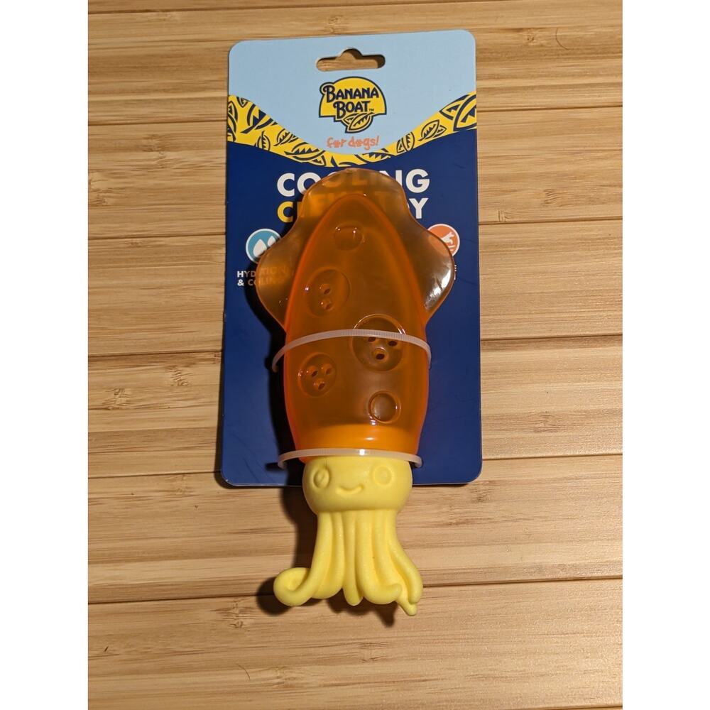 Banana Boat Cooling Chew Toy For Dogs Freeze Frozen Hydration Summer Heat Play
